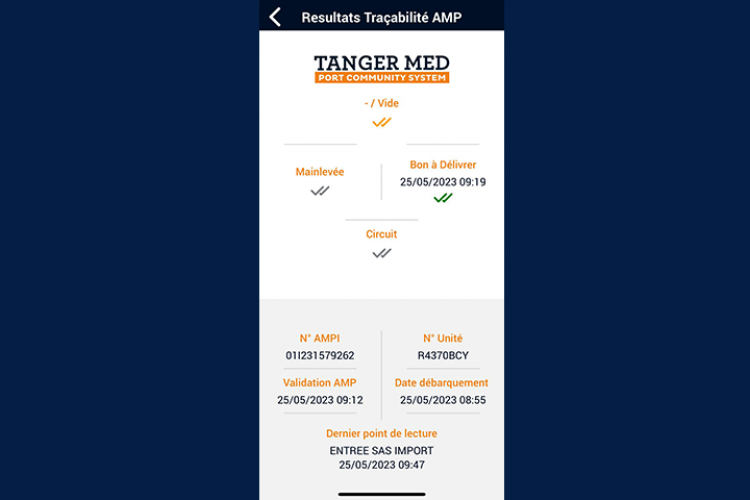 notification instantanée des opérateurs du fret autour du passage portuaire